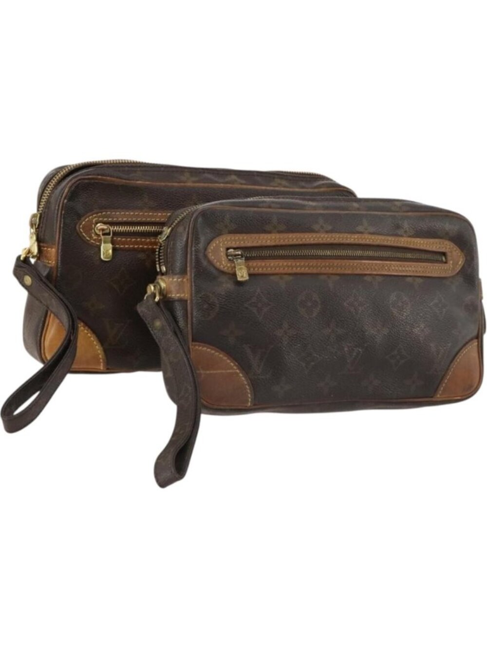 LOUIS VUITTON Monogram Clutch Bag 2 Set